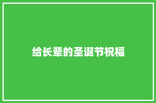 给长辈的圣诞节祝福 商业文案