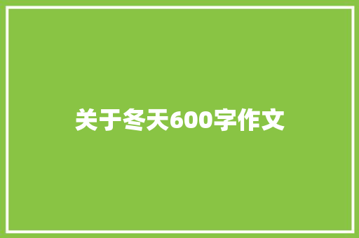 关于冬天600字作文