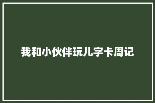 我和小伙伴玩儿字卡周记