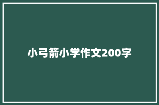 小弓箭小学作文200字