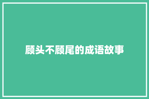 顾头不顾尾的成语故事 报告写作