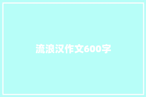 流浪汉作文600字