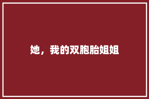 她，我的双胞胎姐姐 报告写作