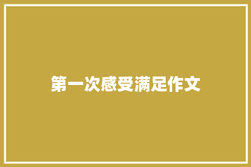 第一次感受满足作文 简历模板