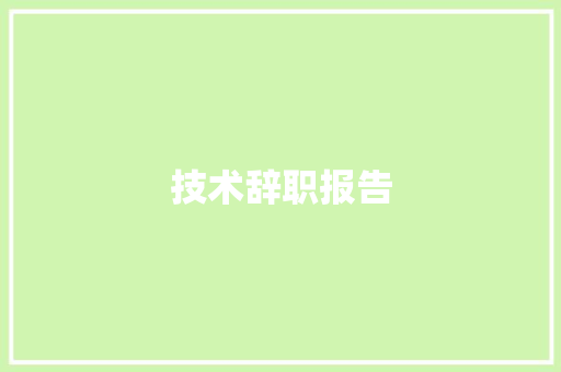 技术辞职报告