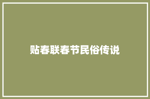 贴春联春节民俗传说 简历模板