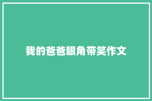 我的爸爸眼角带笑作文 写作素材