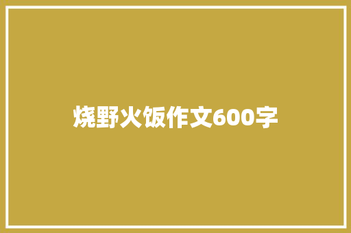 烧野火饭作文600字 商业文案