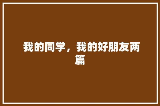  我的同学，我的好朋友两篇 简历模板