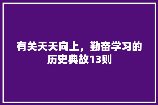 有关天天向上，勤奋学习的历史典故13则 写作技巧