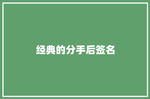 经典的分手后签名