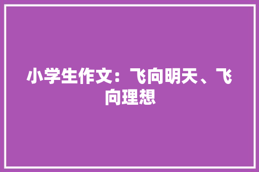 小学生作文：飞向明天、飞向理想