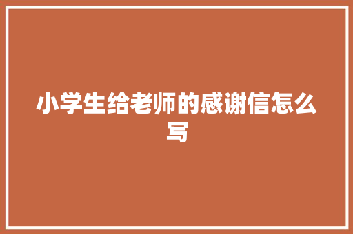 小学生给老师的感谢信怎么写