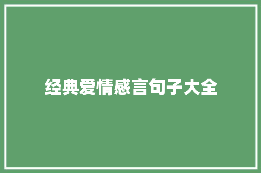 经典爱情感言句子大全