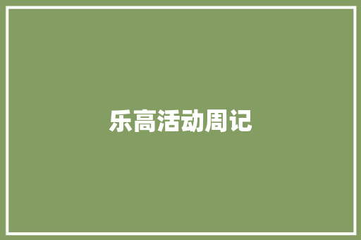 乐高活动周记 范文赏析