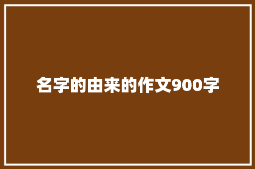 名字的由来的作文900字 报告写作