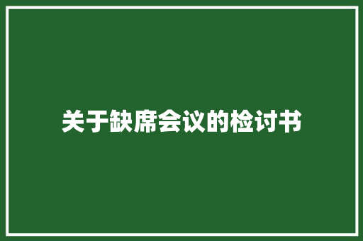 关于缺席会议的检讨书 词汇积累