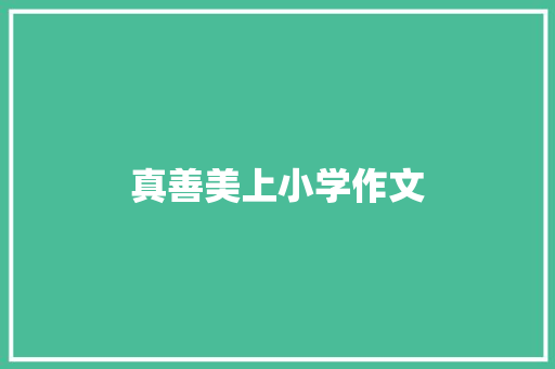 真善美上小学作文 写作技巧