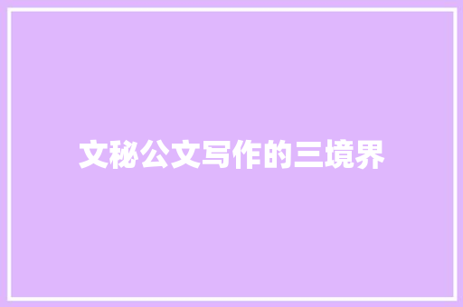 文秘公文写作的三境界 简历模板