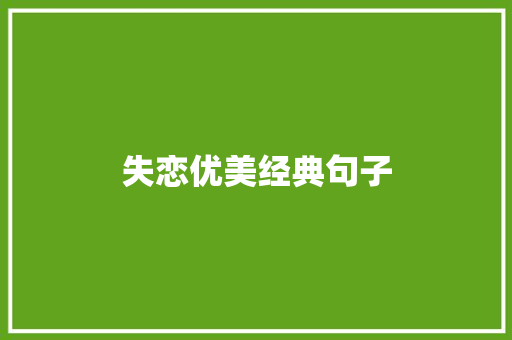 失恋优美经典句子 商业文案