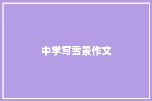 中学写雪景作文 商业文案