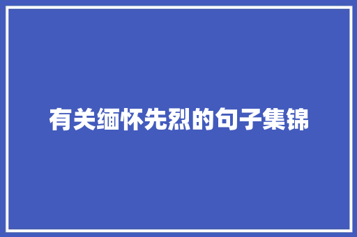 有关缅怀先烈的句子集锦 写作素材