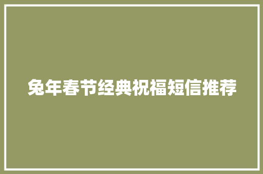 兔年春节经典祝福短信推荐 词汇积累