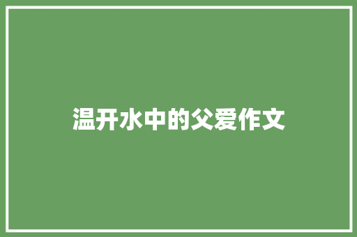 温开水中的父爱作文 报告写作