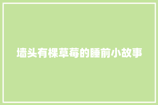 墙头有棵草莓的睡前小故事 词汇积累