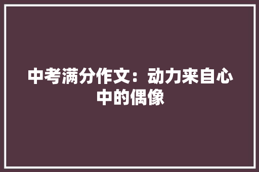 中考满分作文：动力来自心中的偶像 报告写作