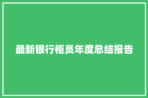 最新银行柜员年度总结报告 简历模板