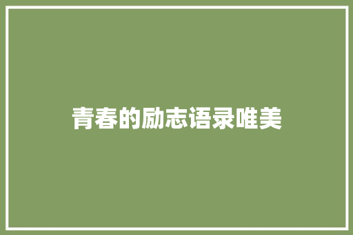 青春的励志语录唯美 诗歌创作
