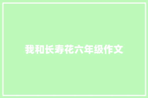 我和长寿花六年级作文