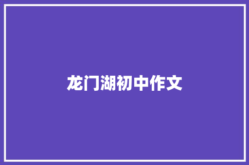 龙门湖初中作文 写作技巧