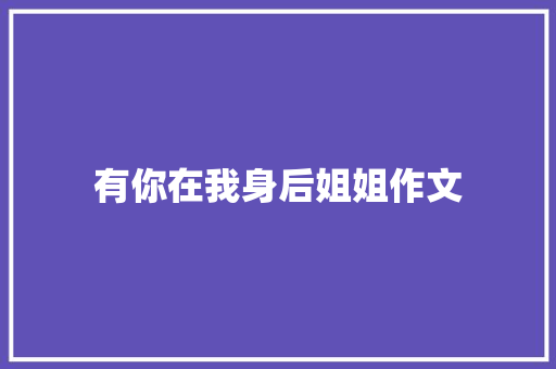有你在我身后姐姐作文 简历模板