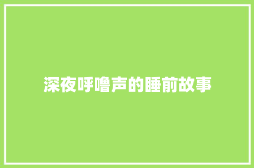 深夜呼噜声的睡前故事 范文赏析