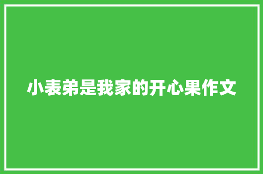小表弟是我家的开心果作文