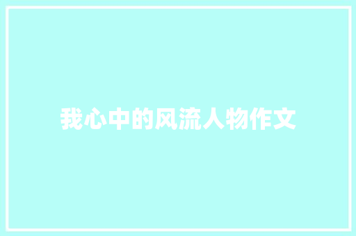 我心中的风流人物作文 简历模板