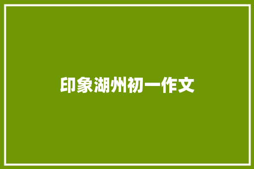 印象湖州初一作文 词汇积累