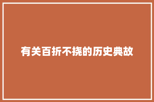 有关百折不挠的历史典故
