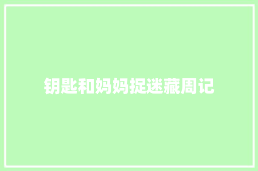 钥匙和妈妈捉迷藏周记
