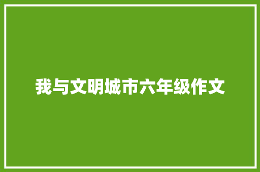 我与文明城市六年级作文