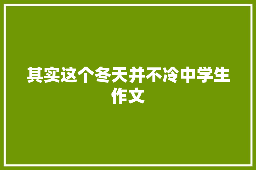 其实这个冬天并不冷中学生作文 写作素材