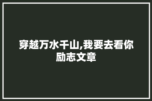穿越万水千山,我要去看你励志文章 写作素材