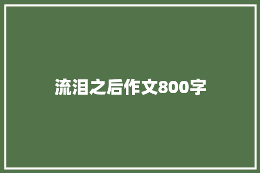 流泪之后作文800字 报告写作