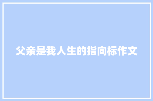 父亲是我人生的指向标作文