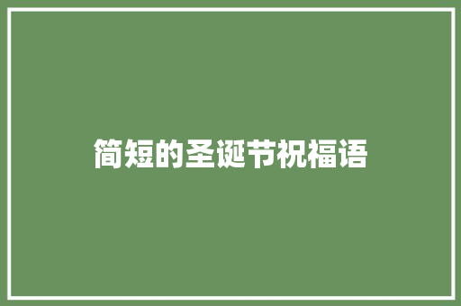 简短的圣诞节祝福语