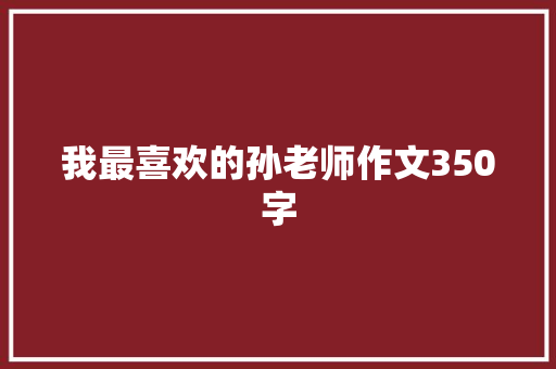 我最喜欢的孙老师作文350字 报告写作
