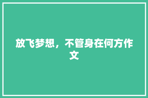 放飞梦想，不管身在何方作文 写作社区