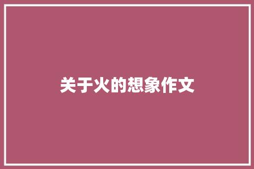 关于火的想象作文 词汇积累